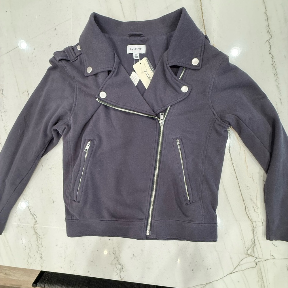 Evereve Blue Moto Jacket